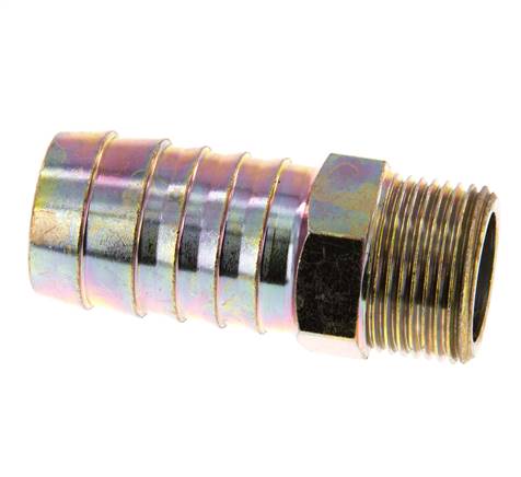 G 3/4'' Macho x 25mm Acero zincado Lengüeta de manguera 25 Bar