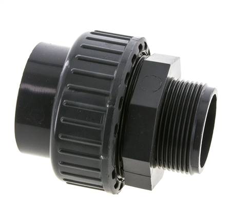 Conexión de Unión Hembra de PVC de 50mm x Macho R 1-1/2'' FKM