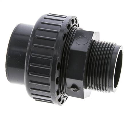 Conexión de Unión Hembra de PVC de 40mm x Macho R 1 1/4'' FKM