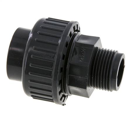 Conexión de Unión Hembra de PVC de 25mm x Macho R 3/4'' FKM