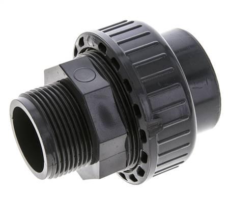 Conexión de Unión Hembra de PVC de 40mm x Macho R 1 1/4'' FKM