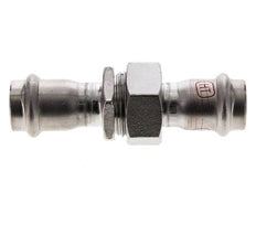 Racor de unión a presión - 22 mm hembra - Acero inoxidable con junta plana