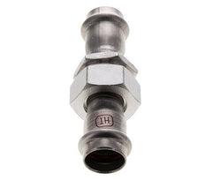 Racor de unión a presión - 22 mm hembra - Acero inoxidable con junta plana