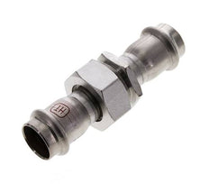 Racor de unión a presión - 22 mm hembra - Acero inoxidable con junta plana