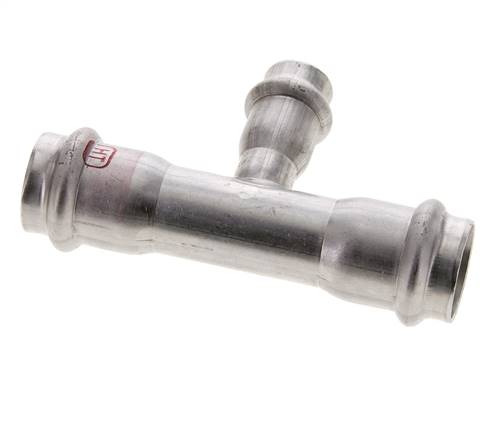 Tee Press Fitting - 15mm Hembra & 22mm - Acero Inoxidable