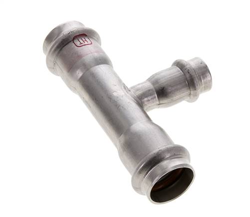 Tee Press Fitting - 15mm Hembra & 22mm - Acero Inoxidable