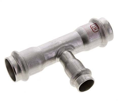 Tee Press Fitting - 15mm Hembra & 22mm - Acero Inoxidable