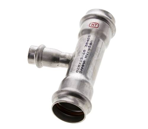 Tee Press Fitting - 15mm Hembra y 28mm - Acero inoxidable