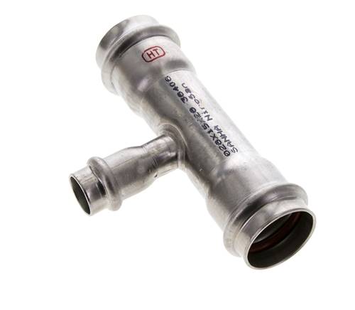 Tee Press Fitting - 15mm Hembra y 28mm - Acero inoxidable