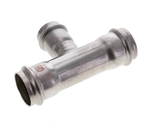 Tee Press Fitting - 28mm Hembra & 35mm - Acero Inoxidable