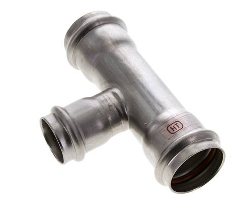 Tee Press Fitting - 28mm Hembra & 35mm - Acero Inoxidable