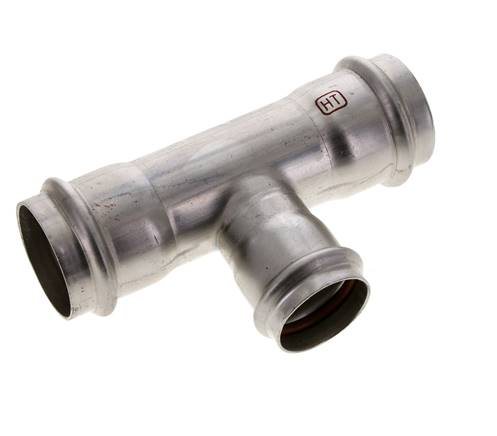 Tee Press Fitting - 35mm Hembra y 42mm - Acero inoxidable