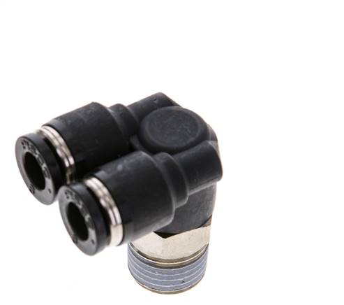 Racor en Y de 6mm x R1/4'' con rosca macho Latón/PBT NBR Giratorio