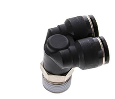 Racor rápido en Y de 12 mm x R1/2'' con rosca macho Latón/PBT NBR Giratorio