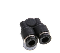 Racor en Y de 6mm x R1/4'' con rosca macho Latón/PBT NBR Giratorio