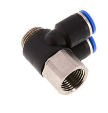 Codo doble de 90 grados 12mm x G1/2'' con rosca macho-hembra Latón/PA 66 NBR Giratorio