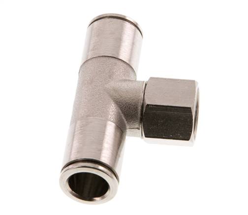 Racor en T de 10mm x G1/4'' con rosca hembra Latón NBR Giratorio