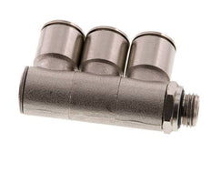 Racor de 3 vías con rosca macho 12mm x G1/4'' Latón NBR Giratorio