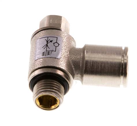 Válvula reguladora de caudal Codo de salida de contador 8 mm - G1/8'' Tornillo ranurado de latón