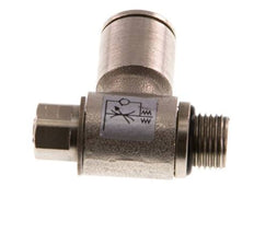 Válvula reguladora de caudal Codo de salida de contador 8 mm - G1/8'' Tornillo ranurado de latón