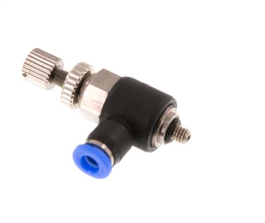 Codo de salida del silenciador de control de flujo 3 mm - M3 Latón/PBT