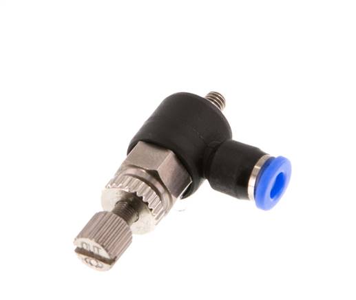 Codo de salida del silenciador de control de flujo 3 mm - M3 Latón/PBT