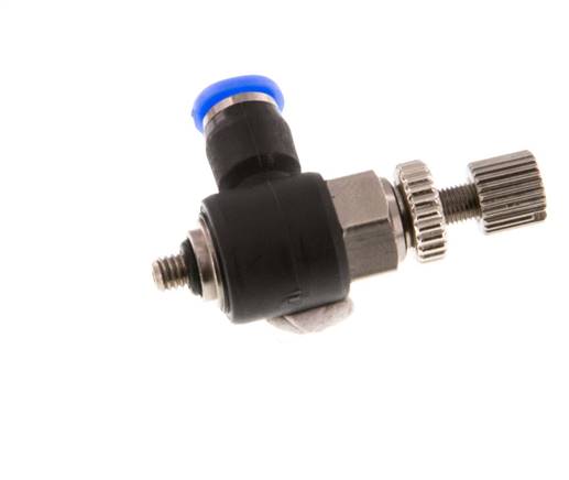 Codo de salida del silenciador de control de flujo 3 mm - M3 Latón/PBT