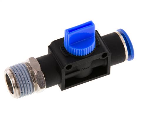 Válvula manual de cierre de 3/2 vías de 12 mm - R1/2'' de plástico/latón Válvula lateral del tubo
