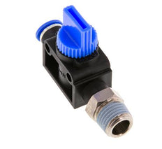 Válvula manual de cierre de 3/2 vías 6 mm - R1/4'' Plástico/Latón Ventilación del lado del tubo