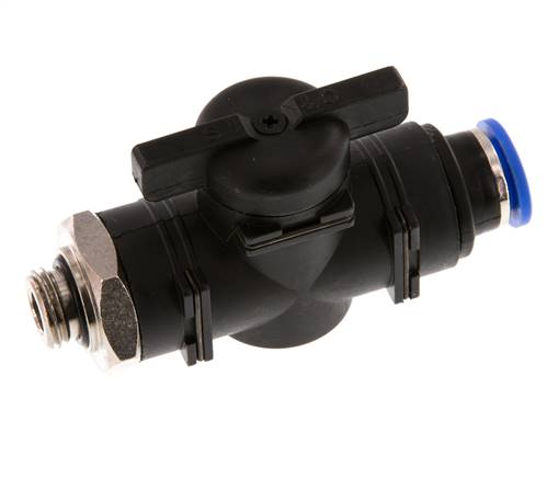 Válvula de bola recta de 2 vías 10 mm - G1/4'' Plástico/Latón