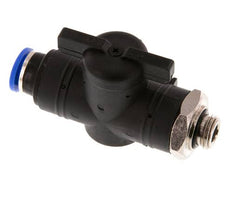 Válvula de bola recta de 2 vías 10 mm - G1/4'' Plástico/Latón