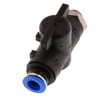 Válvula de bola recta de 2 vías 10 mm - G1/4'' Plástico/Latón