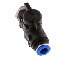 Válvula de bola recta de 2 vías 10 mm - G1/4'' Plástico/Latón