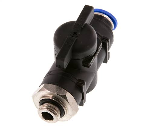 Válvula de bola recta de 2 vías 10 mm - G1/4'' Plástico/Latón