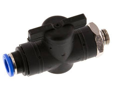 Válvula de bola recta de 2 vías 10 mm - G1/4'' Plástico/Latón