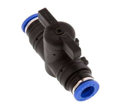 Válvula de bola recta de 2 vías 8 mm plástico/latón