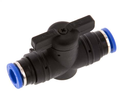 Válvula de bola recta de 2 vías 8 mm plástico/latón
