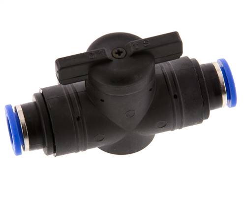 Válvula de bola recta de 2 vías 10 mm Plástico/Latón