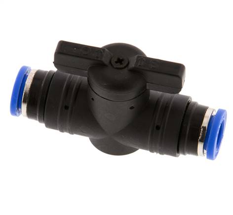Válvula de bola recta de 2 vías 8 mm plástico/latón