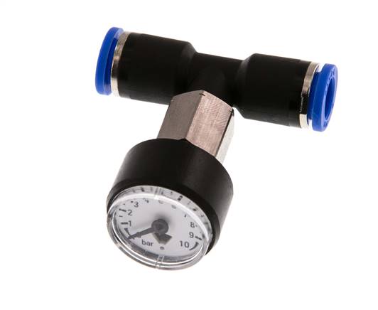 Manómetro 8mm Unión Recta 0-10 bar (0-145psi)