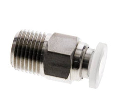 Racor de 4mm x R1/8'' con rosca macho Acero inoxidable/PA EPDM/PTFE