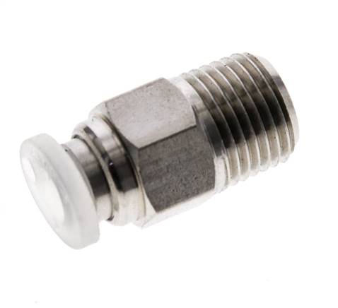 Racor de 4mm x R1/8'' con rosca macho Acero inoxidable/PA EPDM/PTFE
