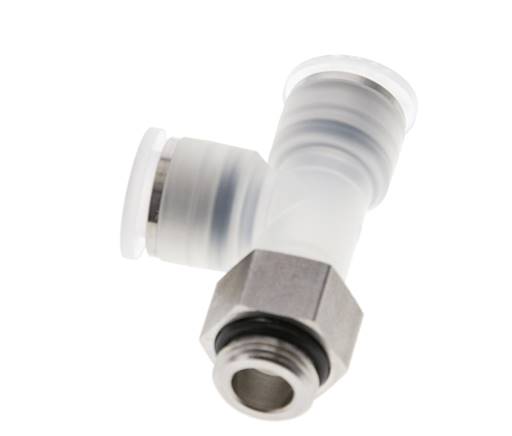 Racor en T de ángulo recto 12mm x G3/8'' con rosca macho PA/Acero inoxidable EPDM giratorio