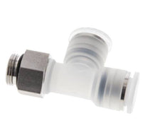 Racor en T de ángulo recto 12mm x G3/8'' con rosca macho PA/Acero inoxidable EPDM giratorio