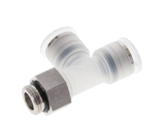 Racor en T de ángulo recto 12mm x G3/8'' con rosca macho PA/Acero inoxidable EPDM giratorio