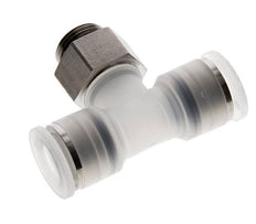 Racor en T de 12mm x G3/8'' con rosca macho PA/acero inoxidable EPDM giratorio FDA