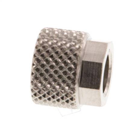 Tuerca de Latón Niquelado 6x4mm (M10x1) [20 piezas]