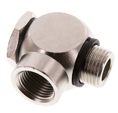 Conector Banjo de Latón Niquelado Rosca Macho & Hembra G1/2'' con perno banjo con Junta Tórica Giratoria