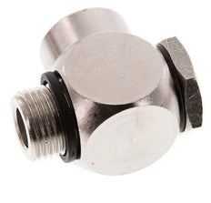 Conector Banjo de Latón Niquelado Rosca Macho & Hembra G1/2'' con perno banjo con Junta Tórica Giratoria