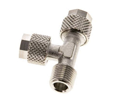 Conector Recto de Latón Niquelado en T 6x4 & R1/8'' Rosca Macho [2 piezas]